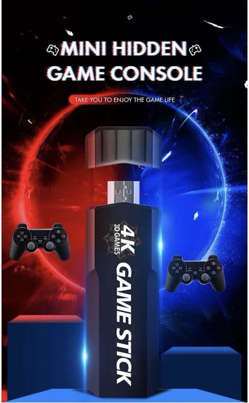 Retro Game Stick x2 Console 4k HD GD10 + Built-in 50 Emulators