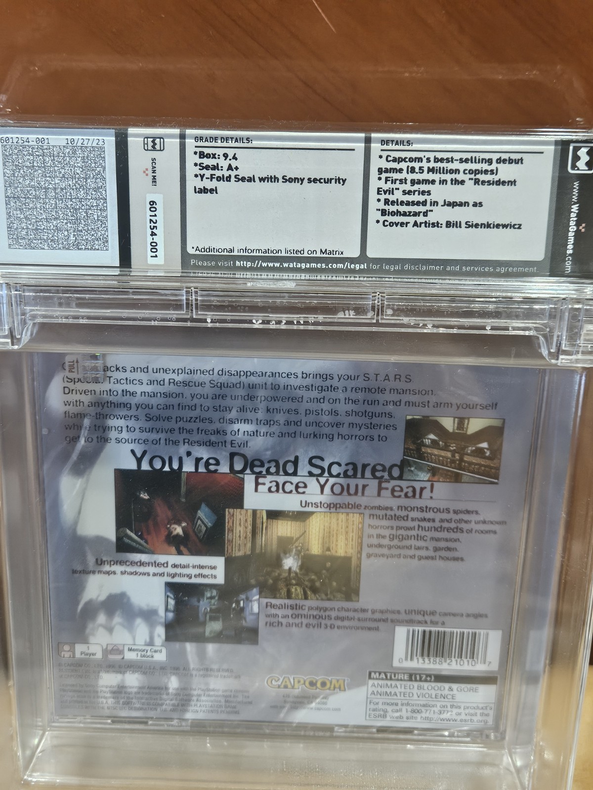 Resident Evil Sony PlayStation PS1 Jewel Case Sealed New WATA 9.4 A+ Graded