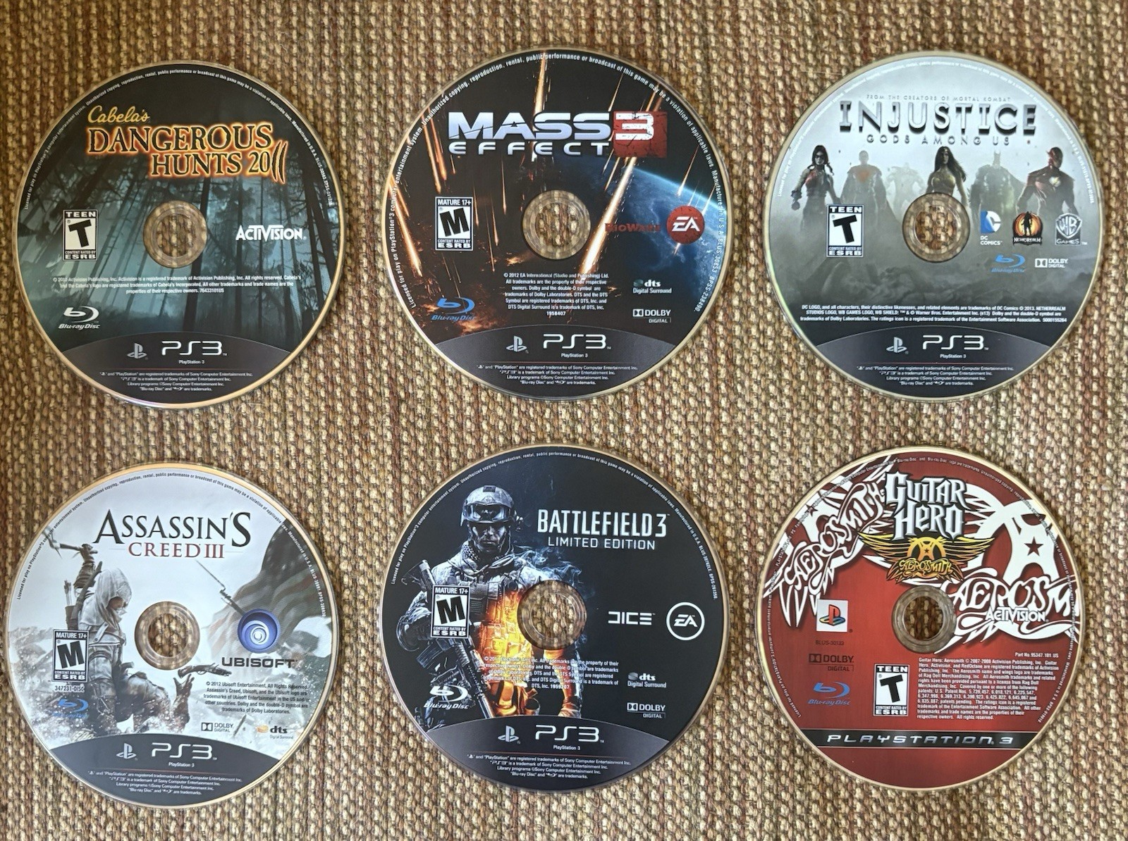 Ps3 Collection (AC III, Battlefield 3, Mass Effect 3, Injustice, Guitar Hero)