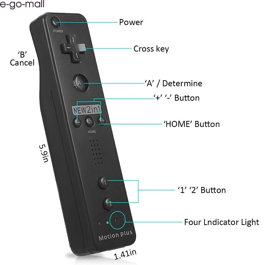 Motion Plus Wii Remote Controller & Nunchuck for Nintendo Wii & Wii U Console