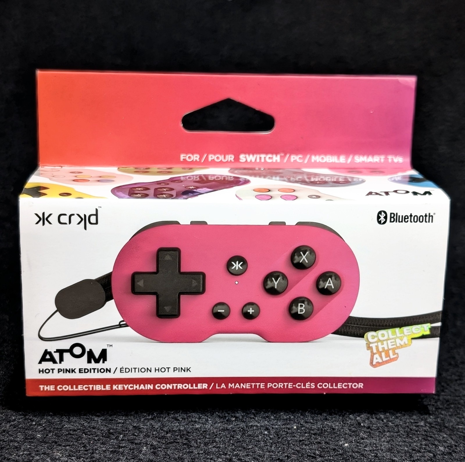 CRKD ATOM Collectible Keychain Controller Hot Pink Switch PC Android iOS Apple