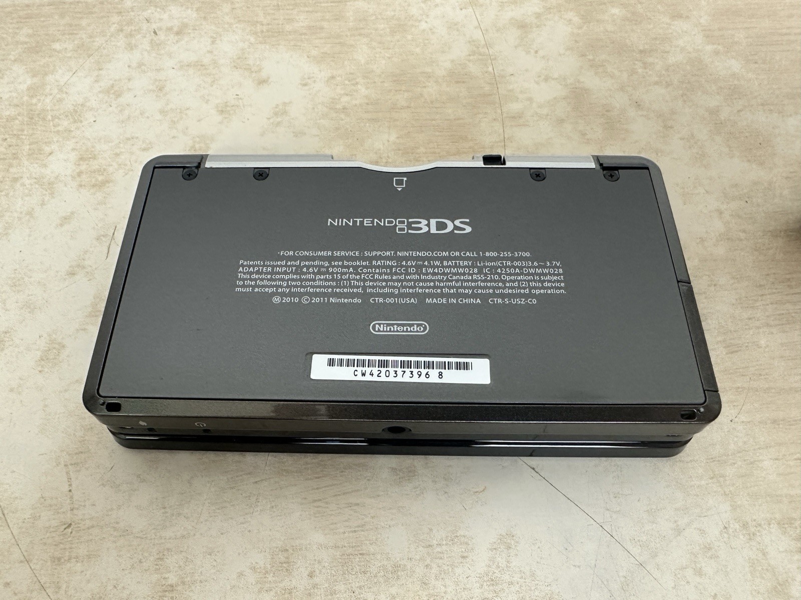 Nintendo 3DS Handheld CTR-001 Cosmo Black USA Version w/ Charger/Stylus – WORKS!