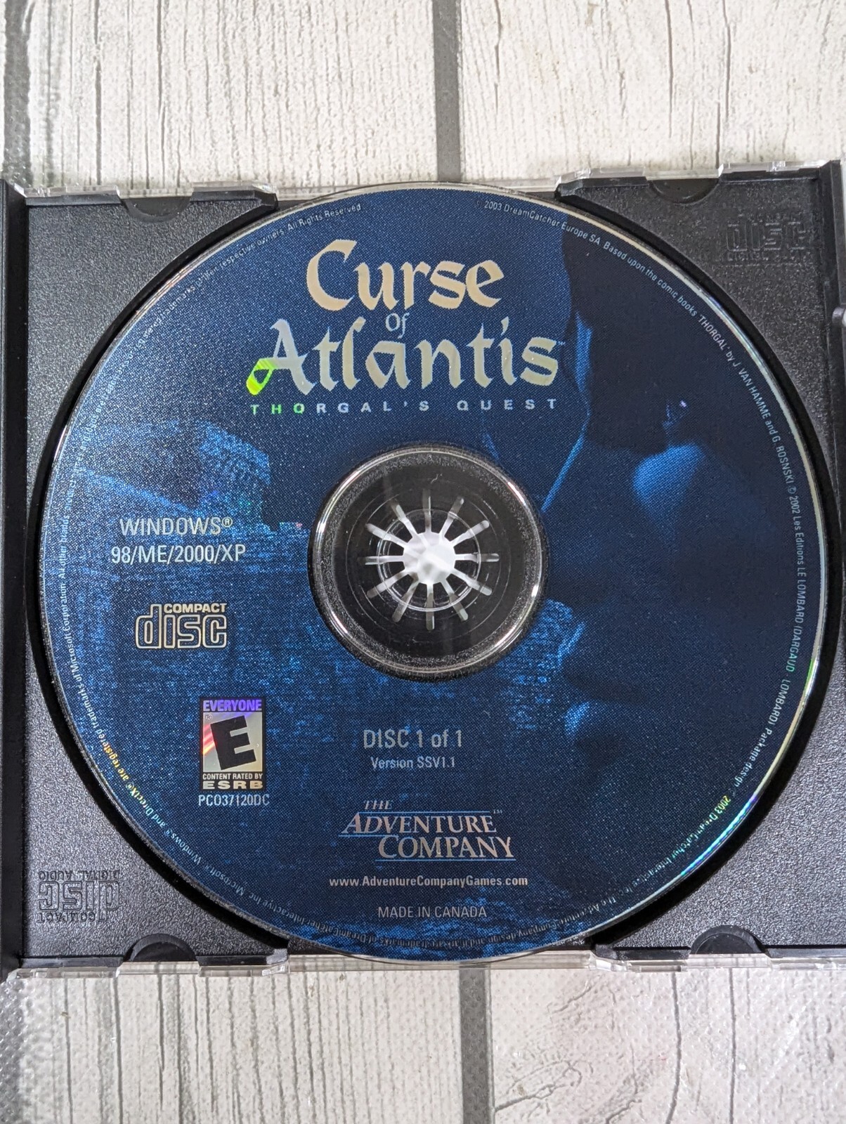Curse of Atlantis Thorgal’s Quest (2003 PC Game The Adventure Company) w/ Manual