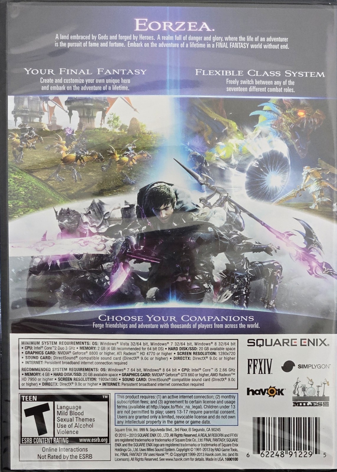 Final Fantasy XIV: A Realm Reborn Online PC DVD-ROM Game New Factory Sealed