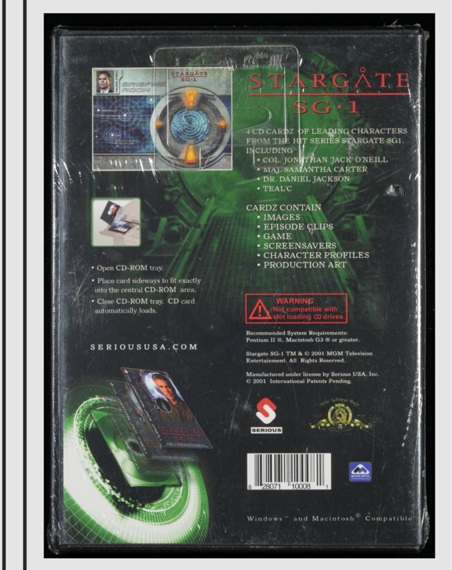 Stargate SG-1: 4 CD Cardz Set One PC CD-ROM 2001 4 Card Wata Graded GEN CGC VGA