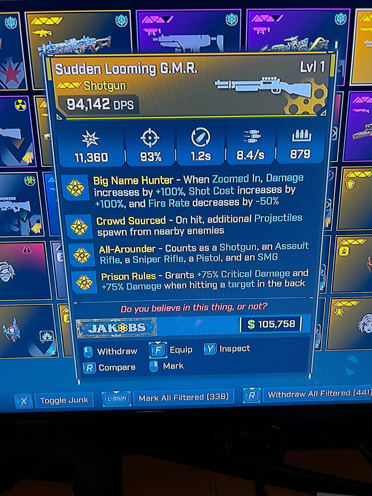 Borderlands 4✨ MODDED LEVEL 1 ONE 94K DPS GOLDEN BALOR SHOTGUN BL4✅PC-PS-XBOX✨