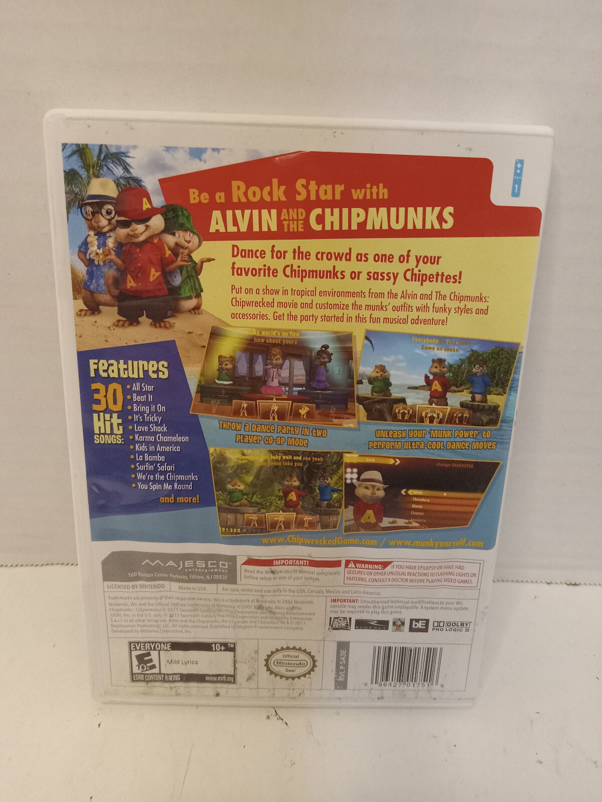 Nintendo Wii Alvin and the Chipmunks Chipwrecked 2011 CIB Tested