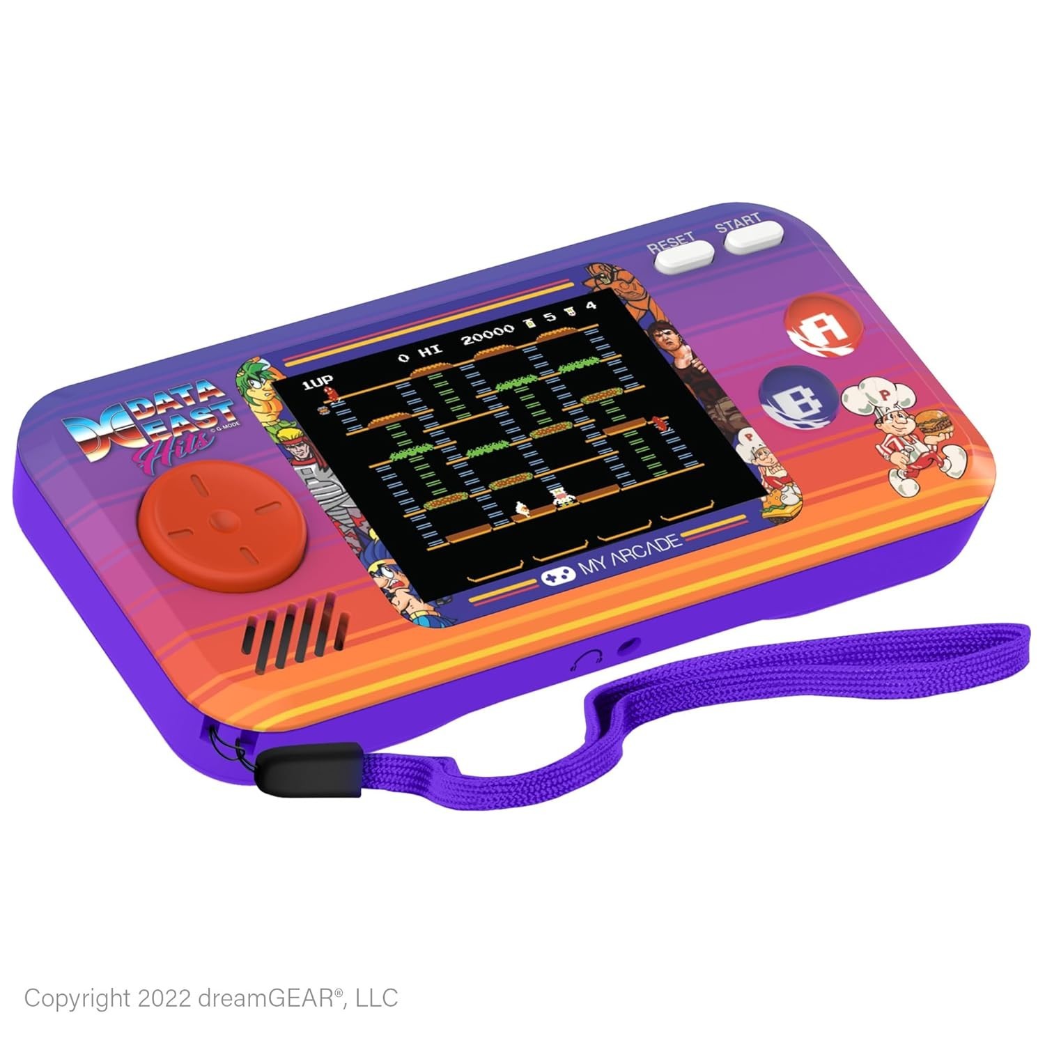 Retro Pocket Player by Data East: 308 Games, Built-In Speakers & Lanyard