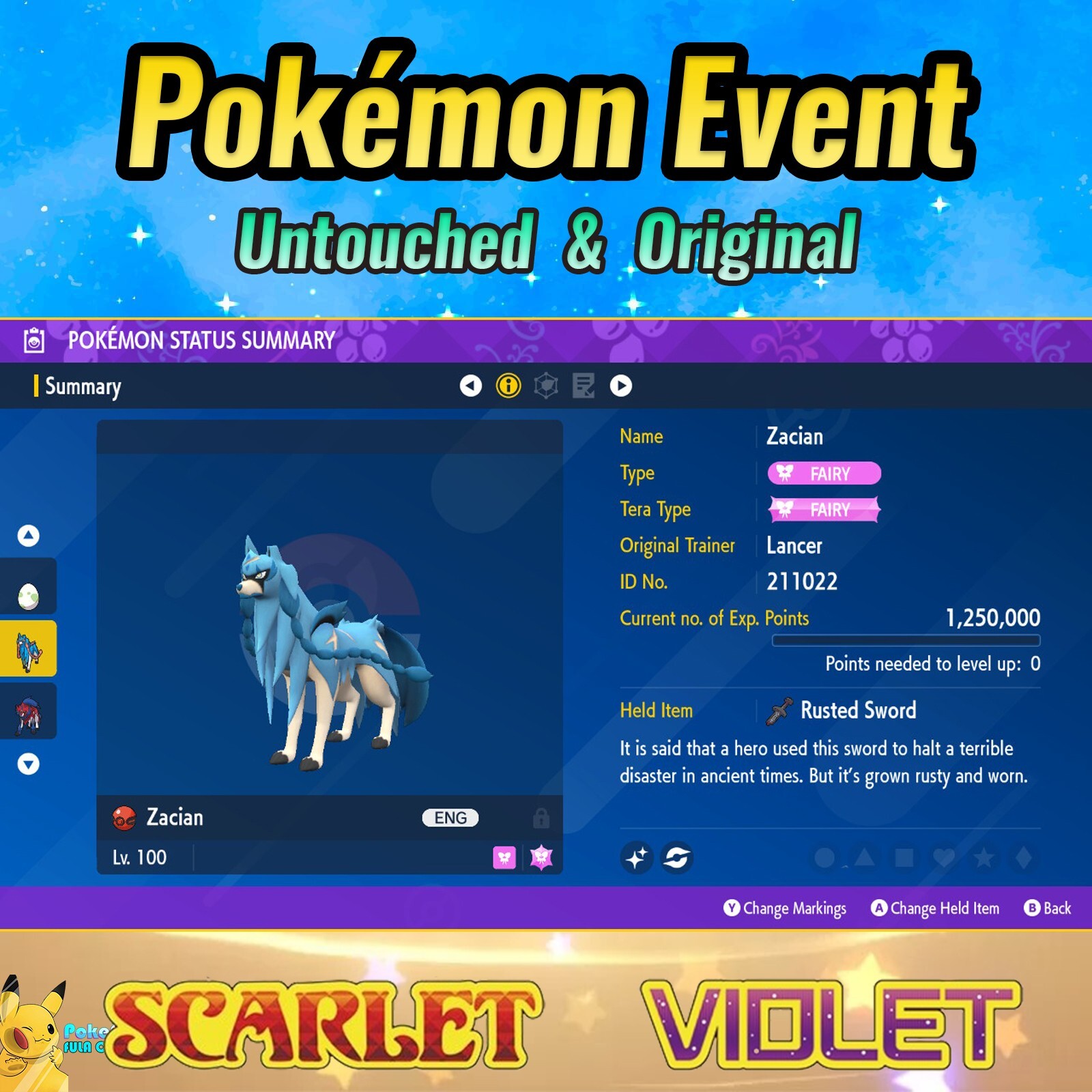 ✨Ultra Shiny Zacian Event GAMESTOP | Rusted Sword | Pokemon Scarlet & Violet