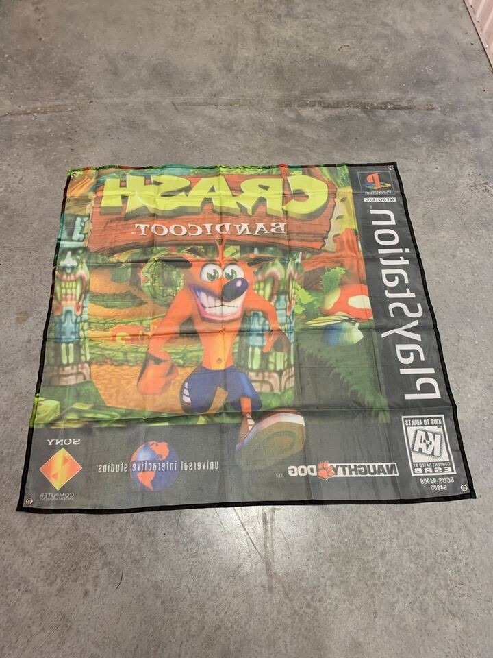 Crash Bandicoot Custom Wall Flag Banner Tapestry 3 x 3 Ft, PS1