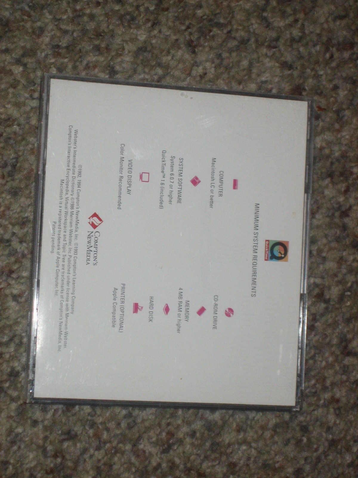 Compton’s Interactive Encyclopedia 1993 Edition FOR MACINTOSH Educational CD-ROM