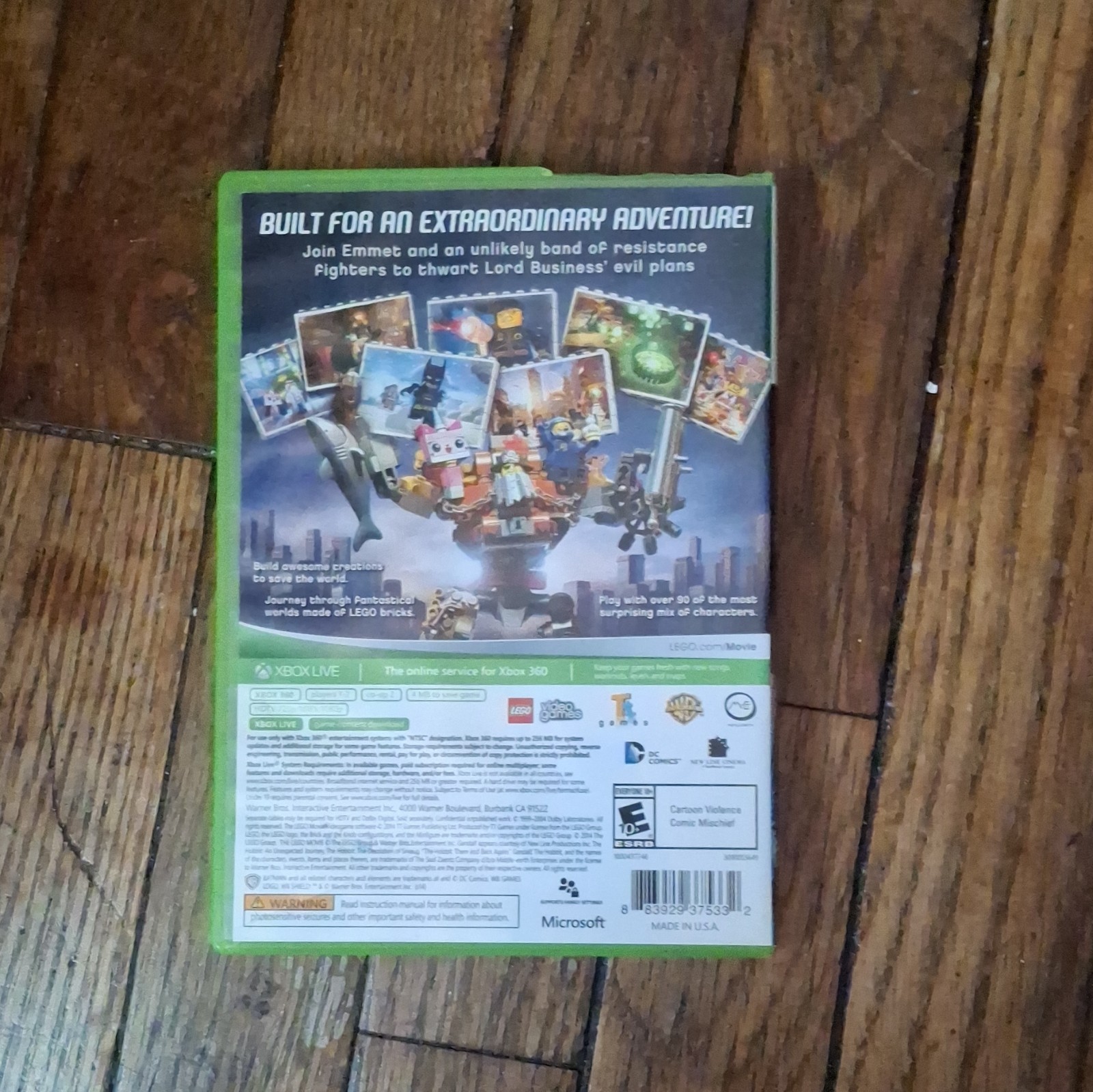 Warner Bros. LEGO Movie Videogame E10+ NTSC-U/C Xbox 360 2014 Manual