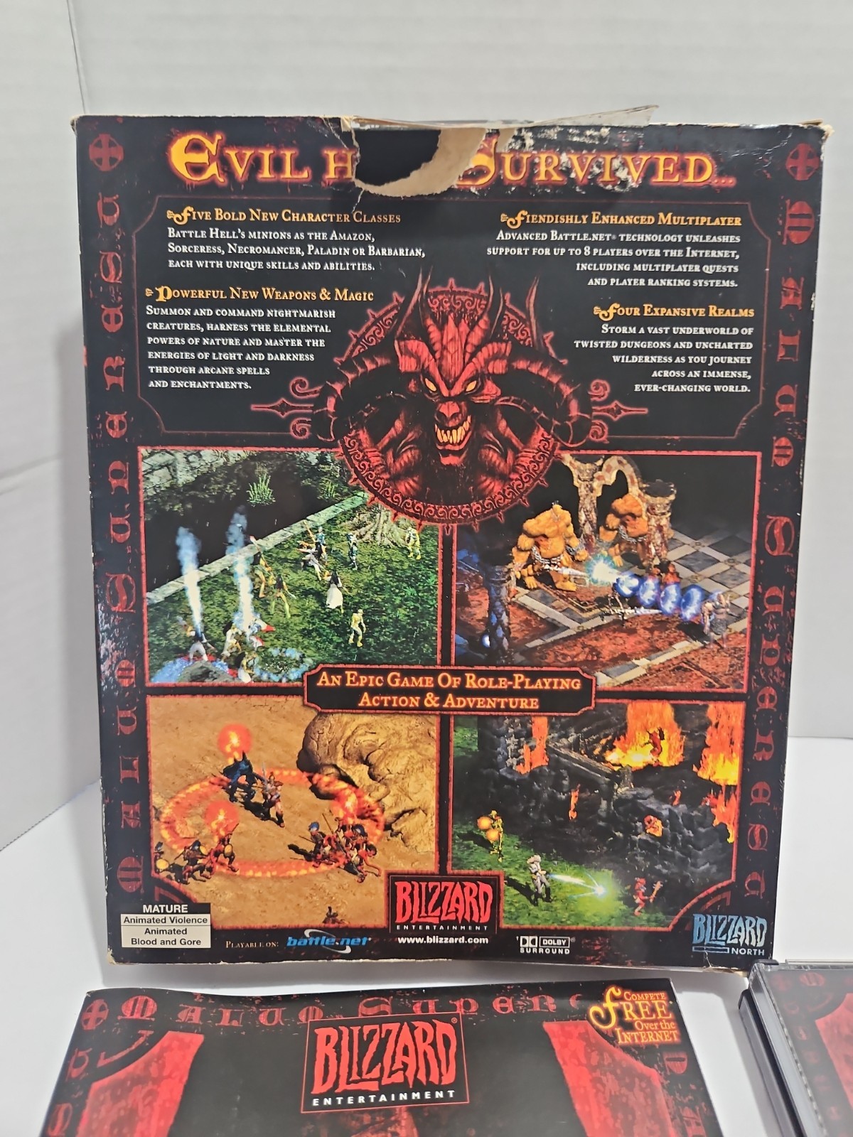 Diablo II (2) PC Mac Game Big Box 3 Disc CD-ROM Blizzard 2000