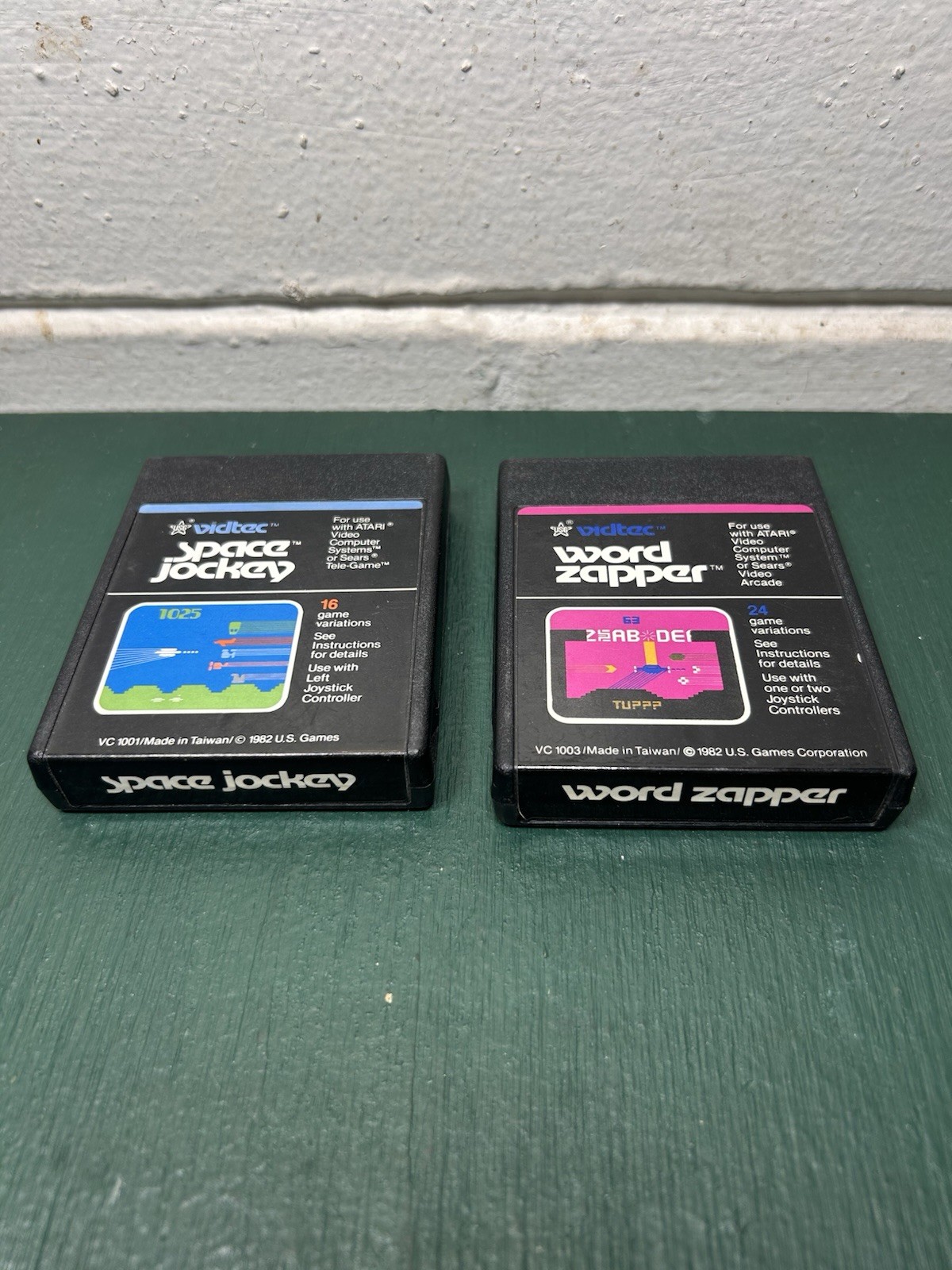 US GAMES VIDTEC Atari 2600 Lot Space Jockey & WORD ZAPPER