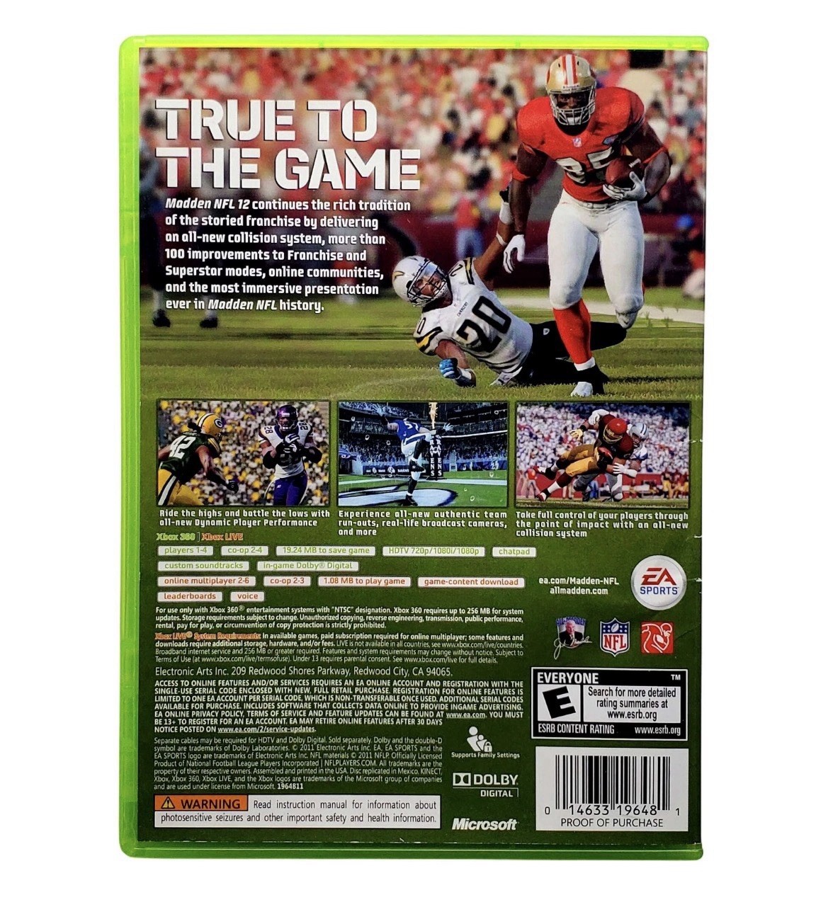 Madden NFL 12 Xbox 360 Complete CIB