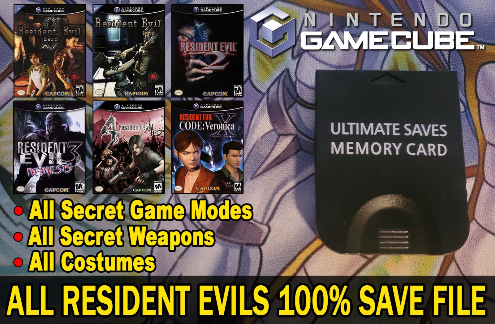 Resident Evil 3 100% Ṥave Ultimate Gamecube Memory Card! (NO GAME)