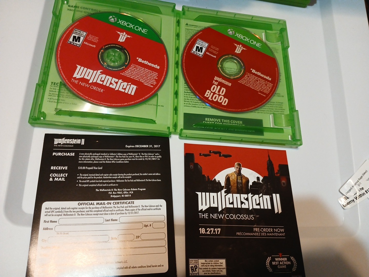 Wolfenstein The New Order + The Old Blood Xbox One Tested And Working