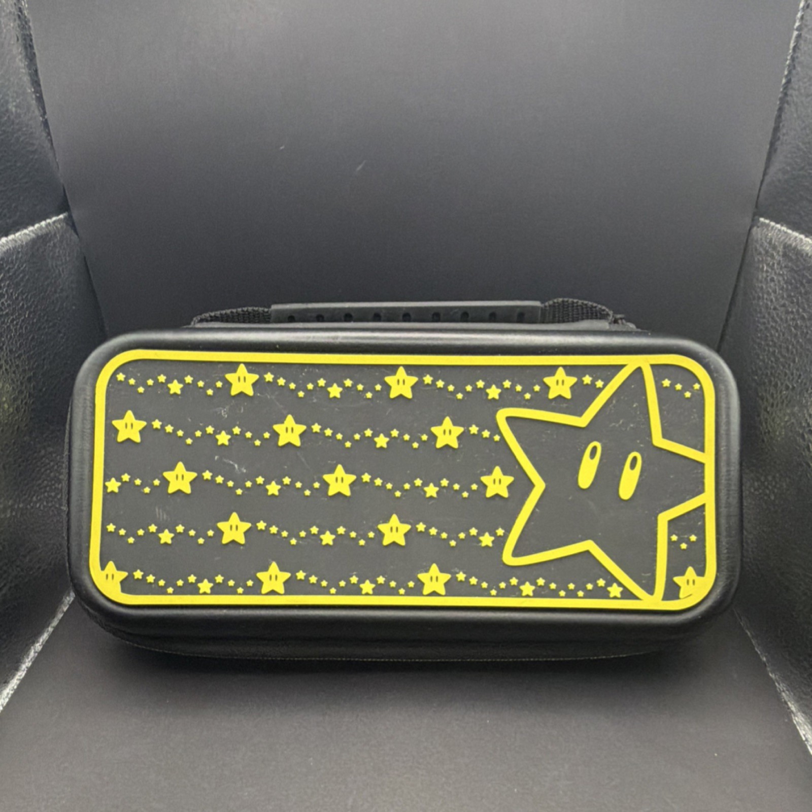 Nintendo Switch Black Yellow Star Design Padded Hard Shell Carrying Case 2023