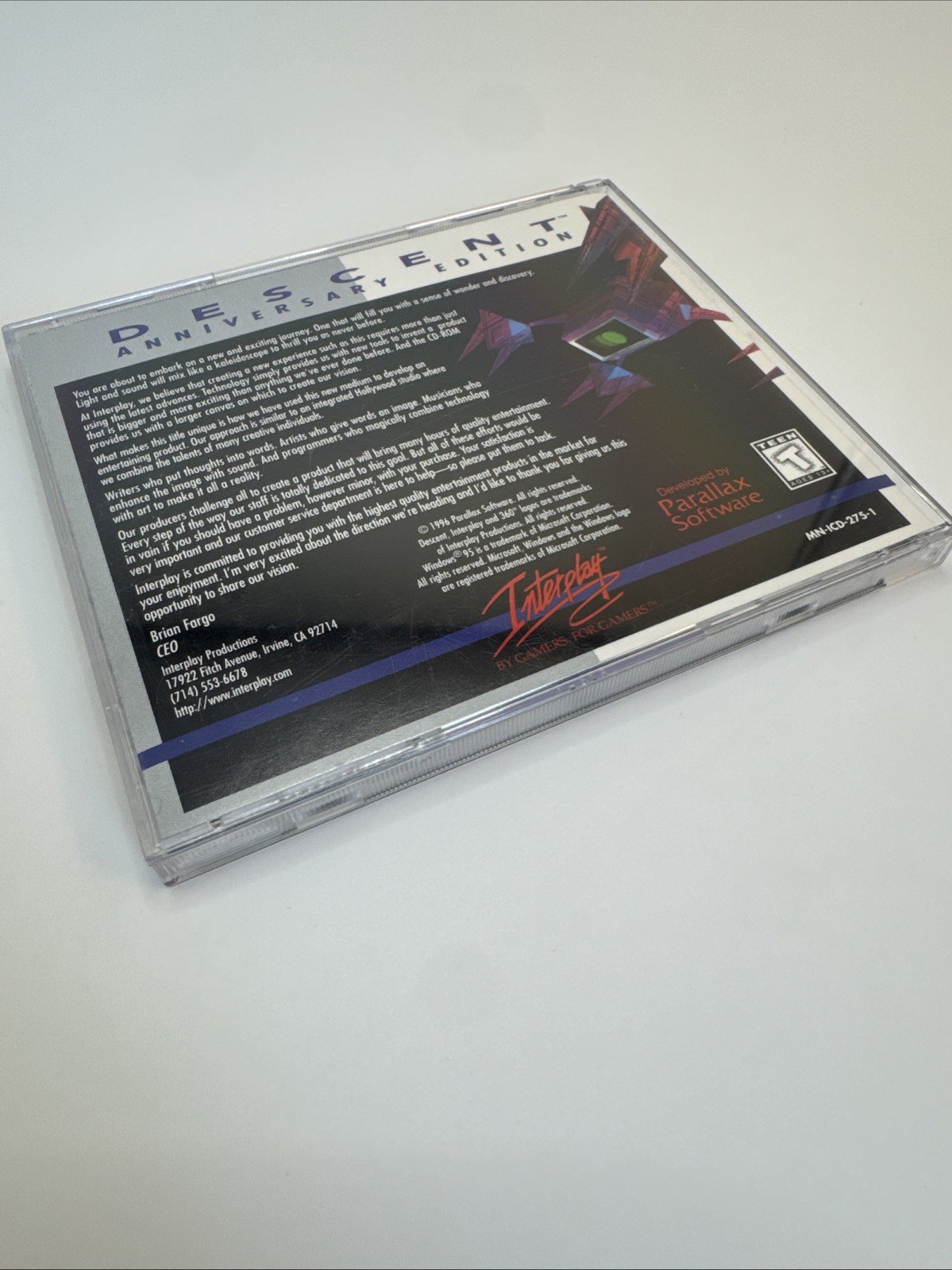 Descent Anniversary Edition (CD-Rom Dos Version, 1996, Interplay)