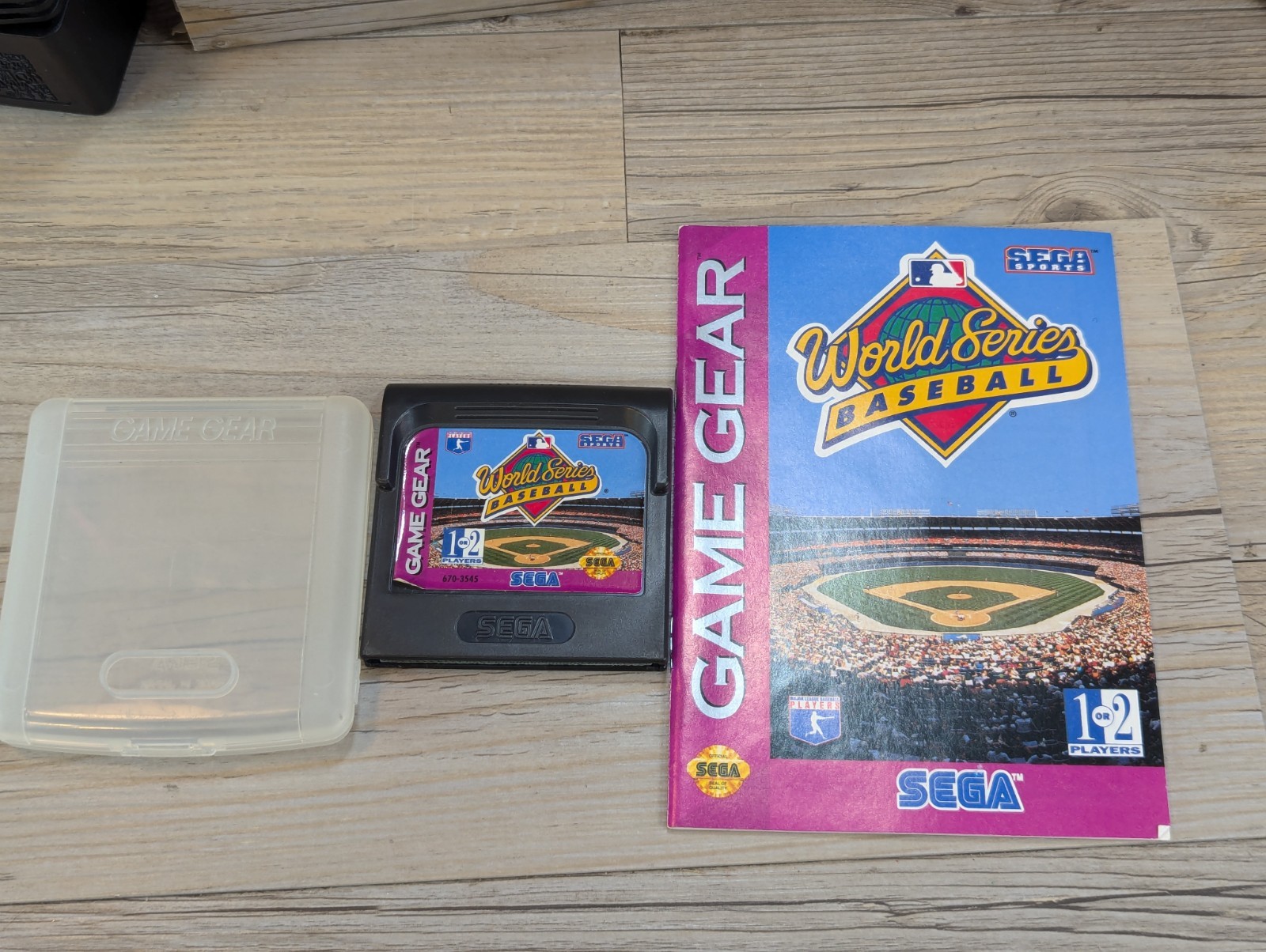 Sega Game Gear 2110 Blue W/ World Series Baseball Manual Inserts & Case See Desc