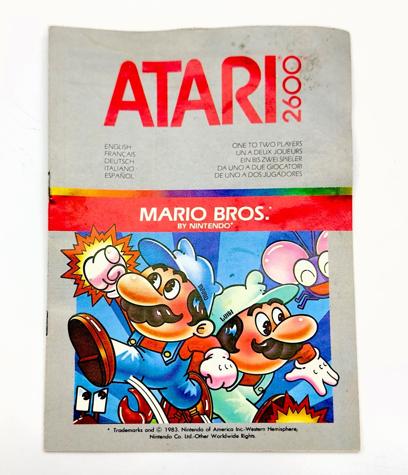 MANUAL ONLY Mario Bros. Atari 2600 RARE COLOR MULTI-LANGUAGE 1983 FREE S&H READ!