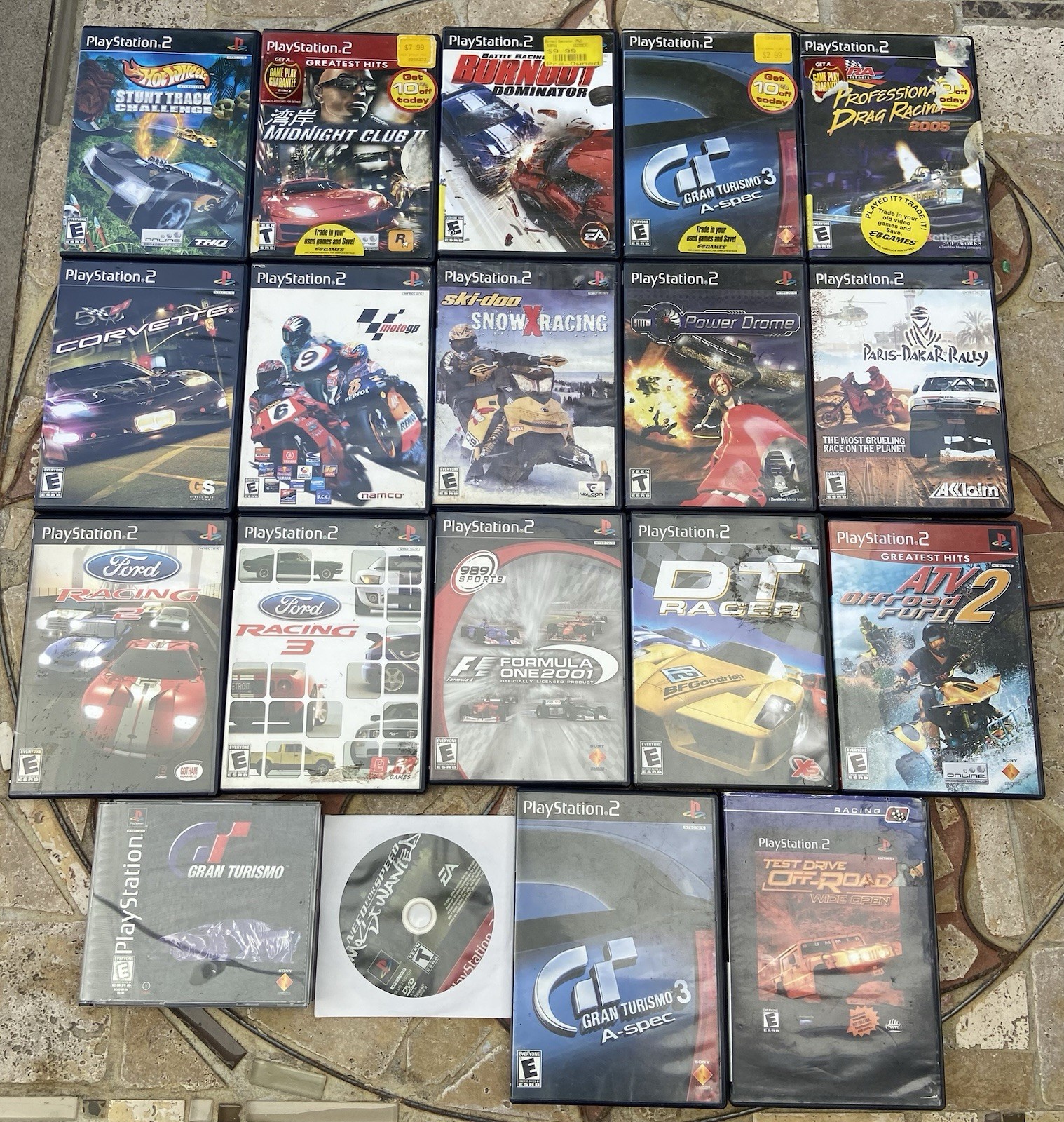 PS2 Slim Console Bundle 50 Games 3 Controllers Multitap Tested Works Great
