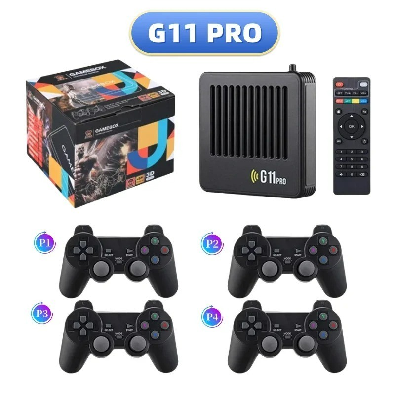 G11 Pro Game Box 256GB 60000+ Retro Games 4K HDMI Console 4 Controllers PS1 GBA