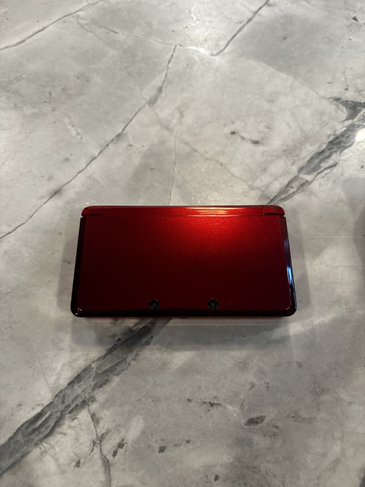 Flame Red Homebrewed 3DS W/ Charger and Stylus