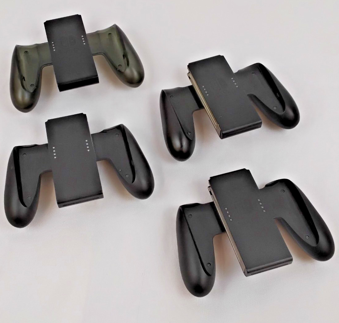 Nintendo Joy-Con Grips Lot of 4 Black and Gray Official #J5224