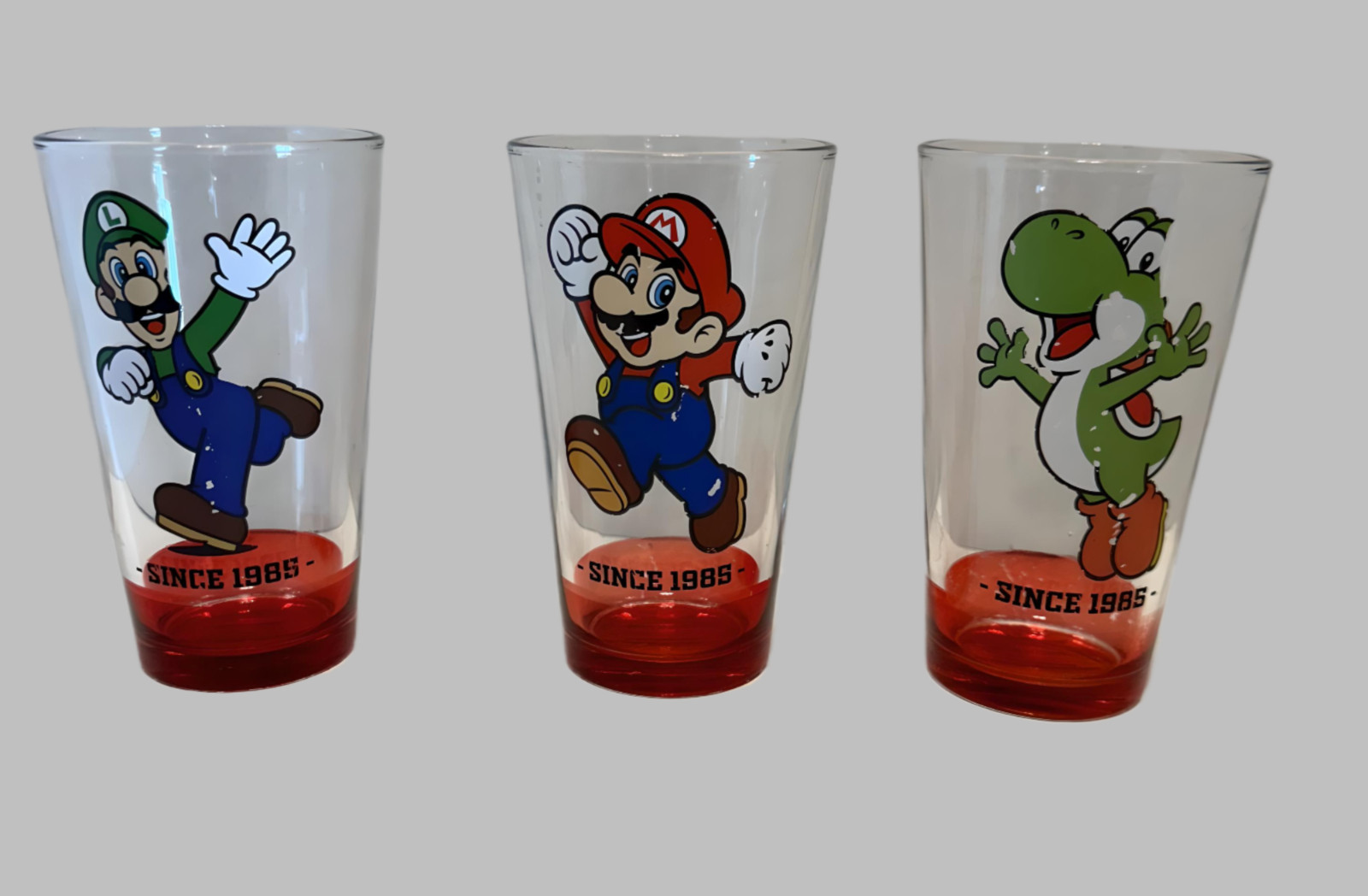 Nintendo Super Mario Brothers Collectible 3 Glass Set 16 Fl Oz GameStop Special