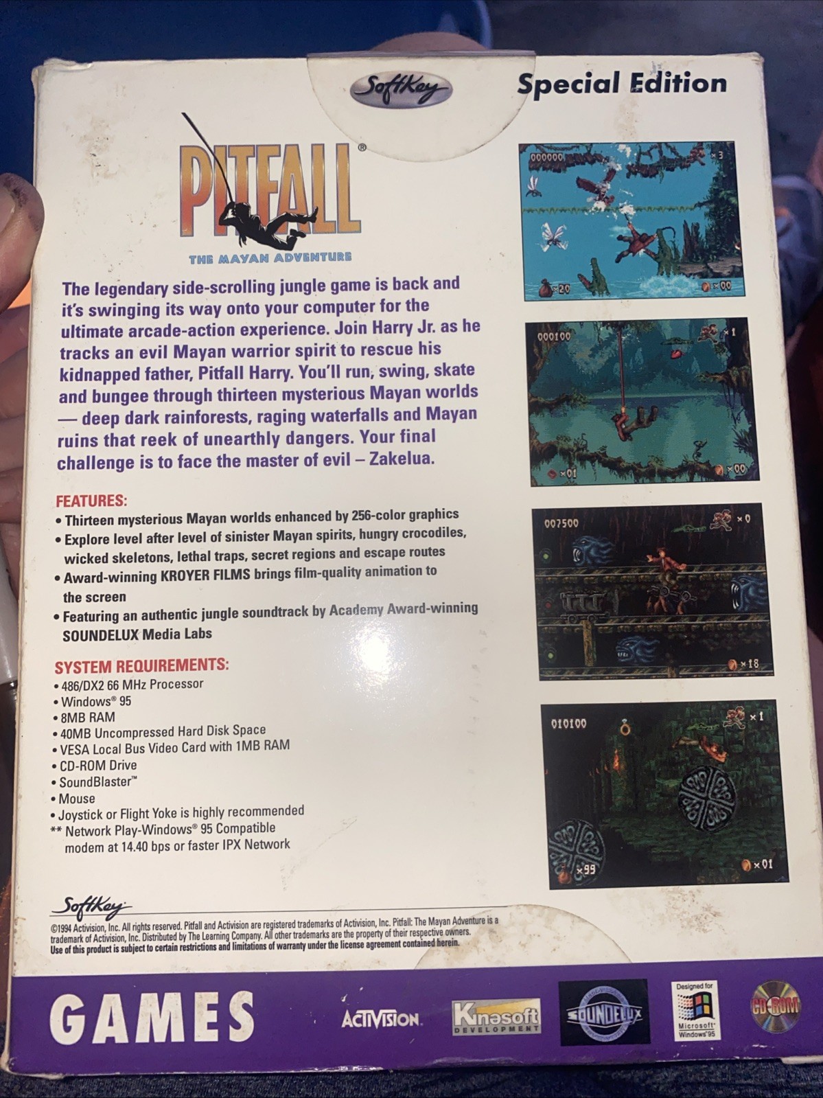 Vintage Game Pitfall The Mayan Adventure (1995) PC Big Box Windows 95