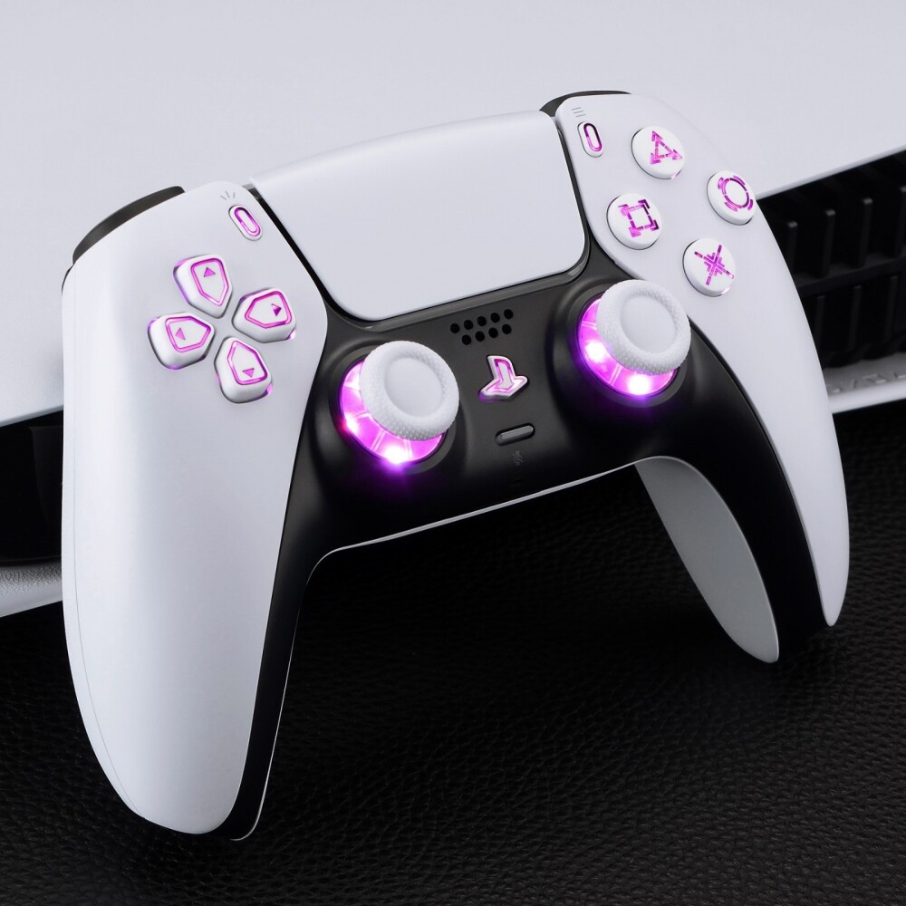 Multi-Colors Luminated White Symbols Buttons DTF V3 LED Kit for ps5 Controller