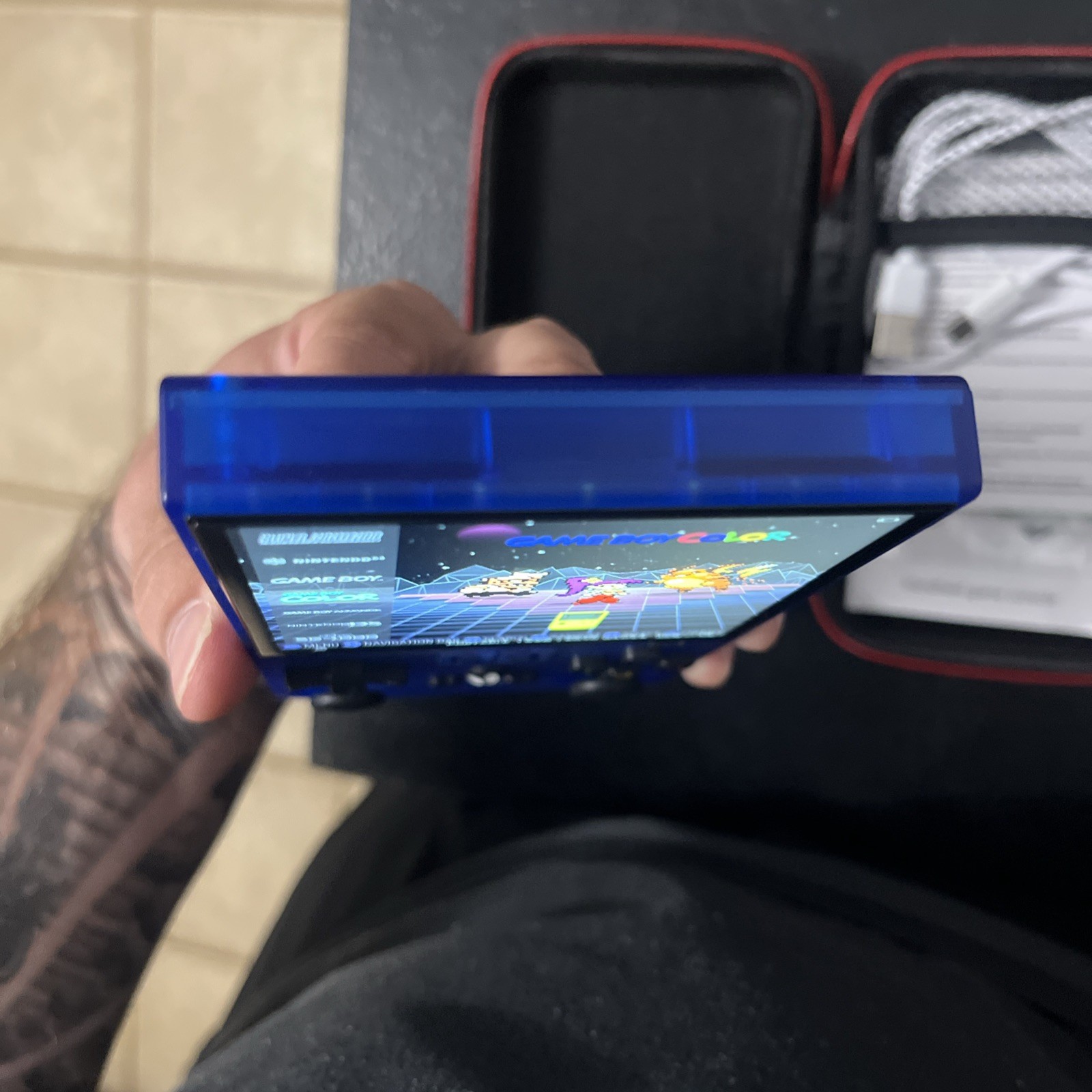 R36 Max Retro Handheld Game Console 64GB – Translucent Blue