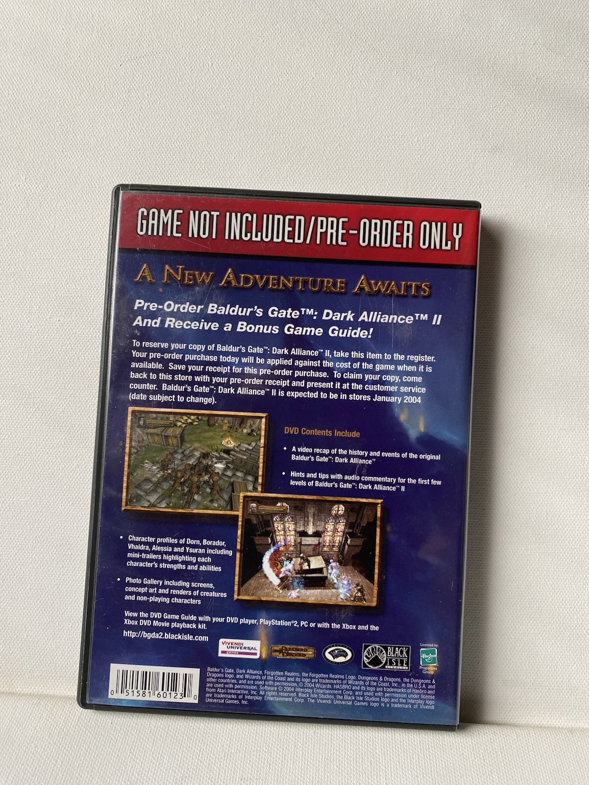 Baldur’s Gate: Dark Alliance II [Game Not Included, non-interactive DVD, 2004)