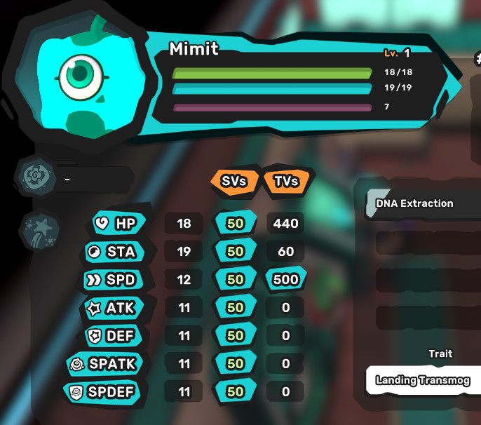 Temtem – All Perfect 7/7SVs – TVs Trained – Leveled – All Egg Moves – Full TVs