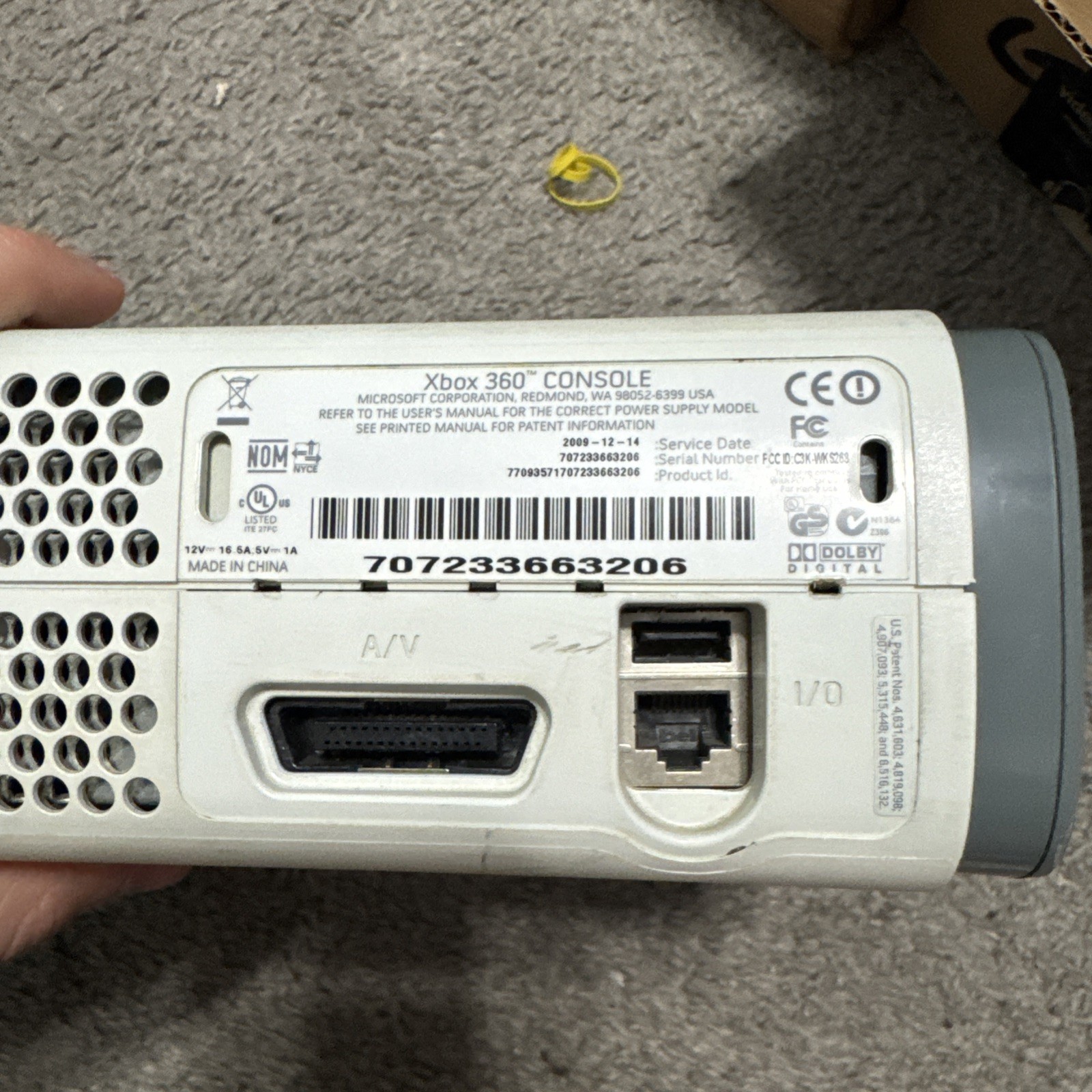 Microsoft Xbox 360 Console Only With 60GB HDD , Tested WORKS NO CORDS/controller