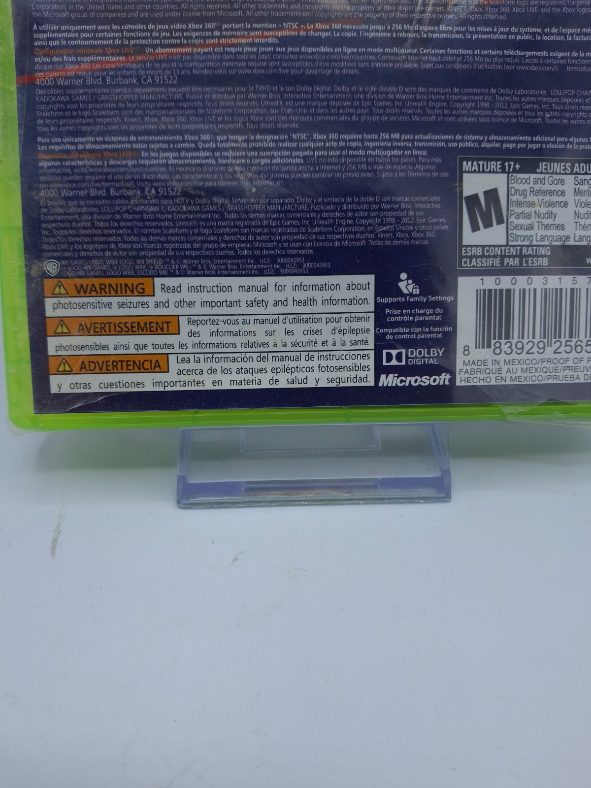 Lollipop Chainsaw (Microsoft Xbox 360, 2012) Sealed, Ripped plastic