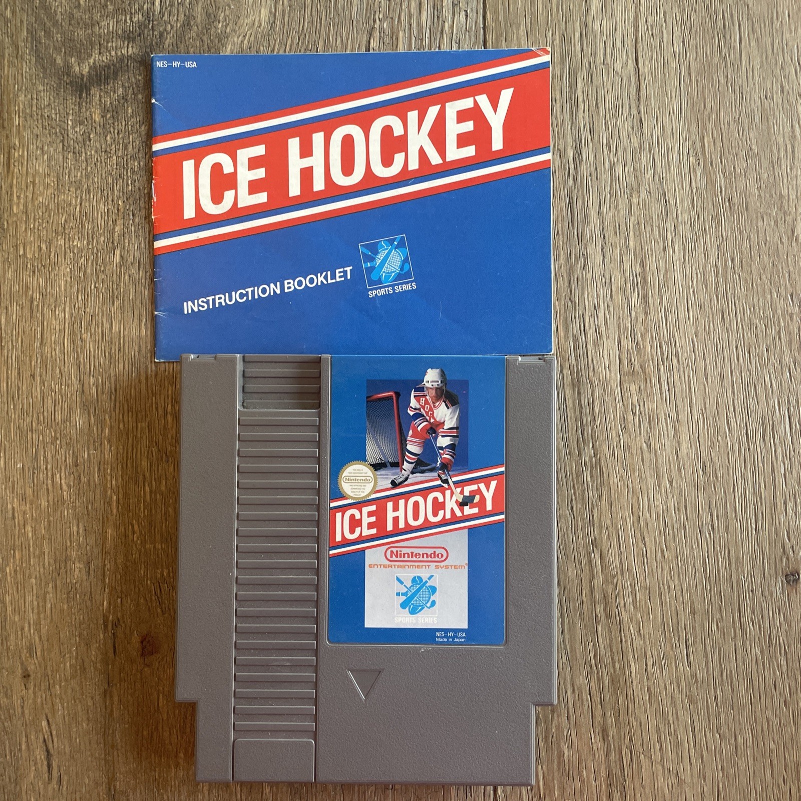 1988 Nintendo Ice Hockey Sports Series NES Video Game With Manual