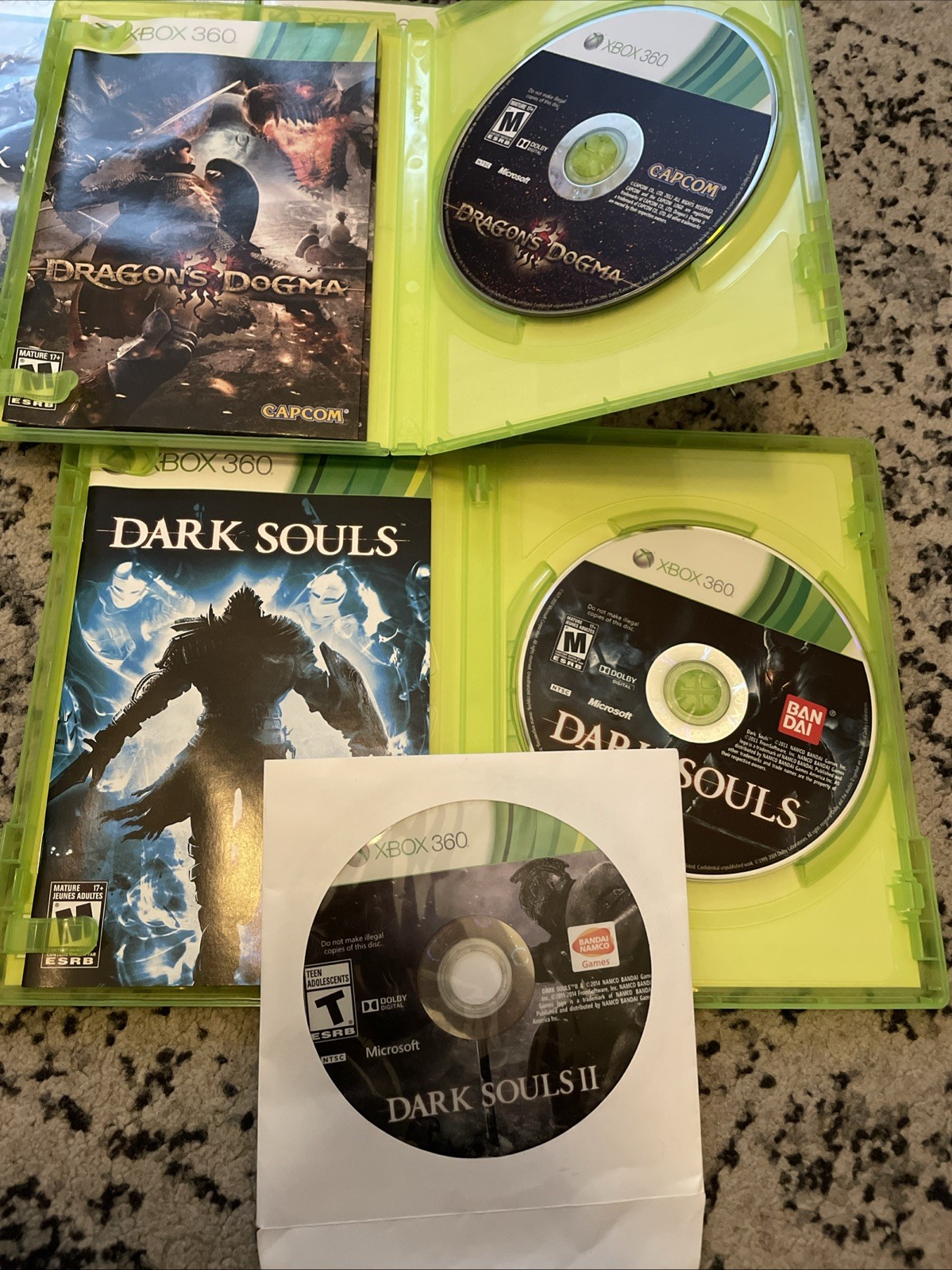 Dragon’s Dogma Dark Souls Darksiders I & II Xbox 360 Game Lot CIB Very Good