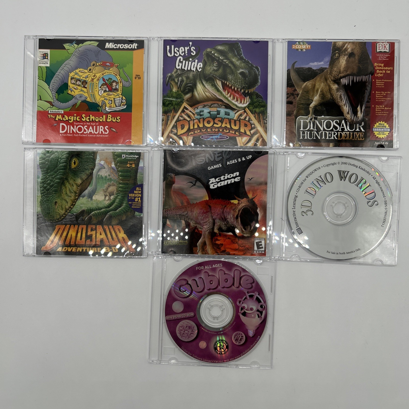 Lot of 7 90’s – Early 2000s Dinosaur Themed PC CD Rom Games
