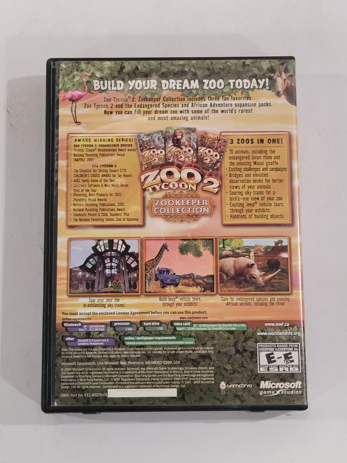 Zoo Tycoon 2: Zookeeper Collection (PC CD-ROM, 2008) 2 Discs And Manual