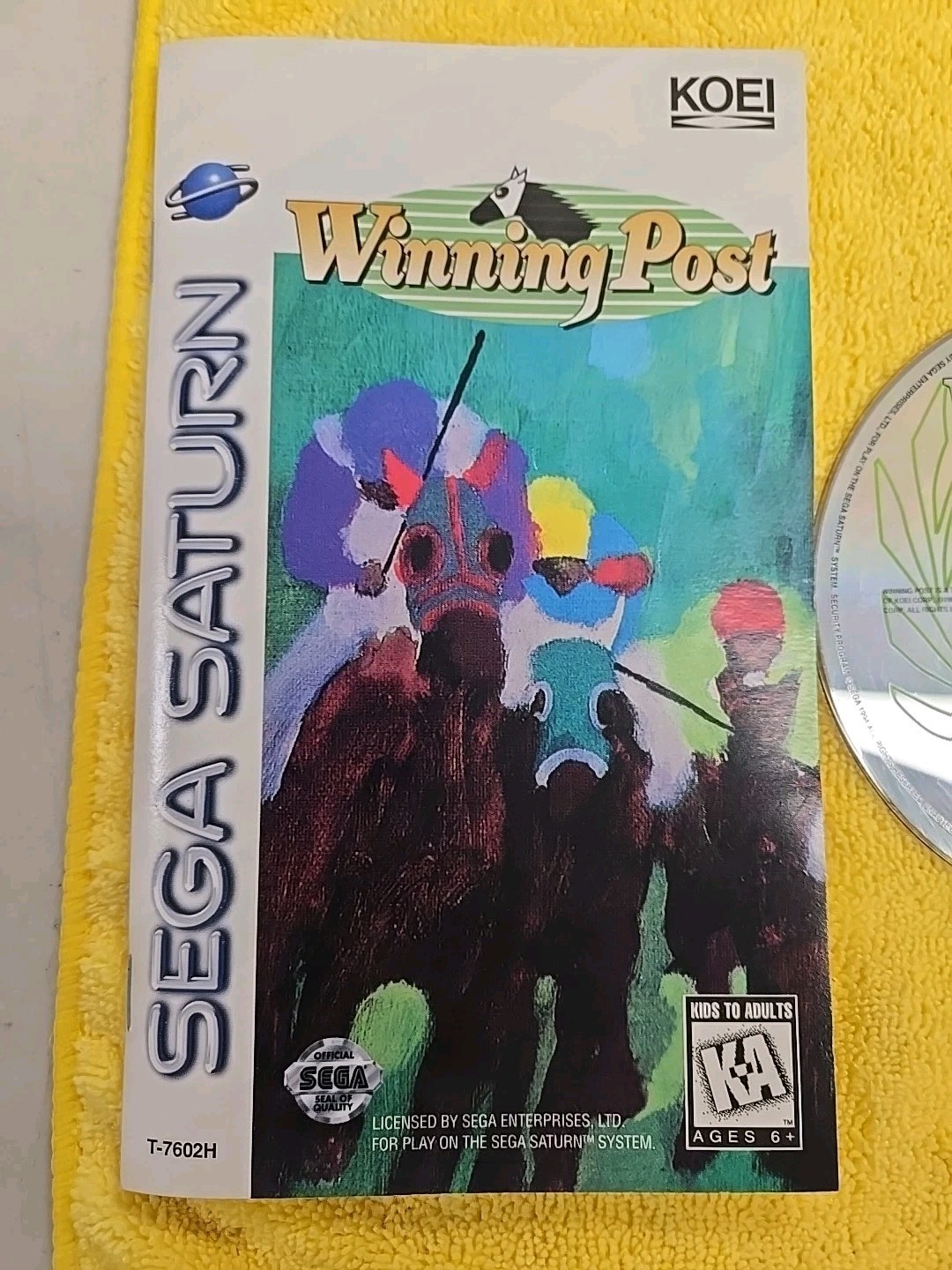 Winning Post (Sega Saturn, 1996). CIB. Tested. New case. No warranty card.