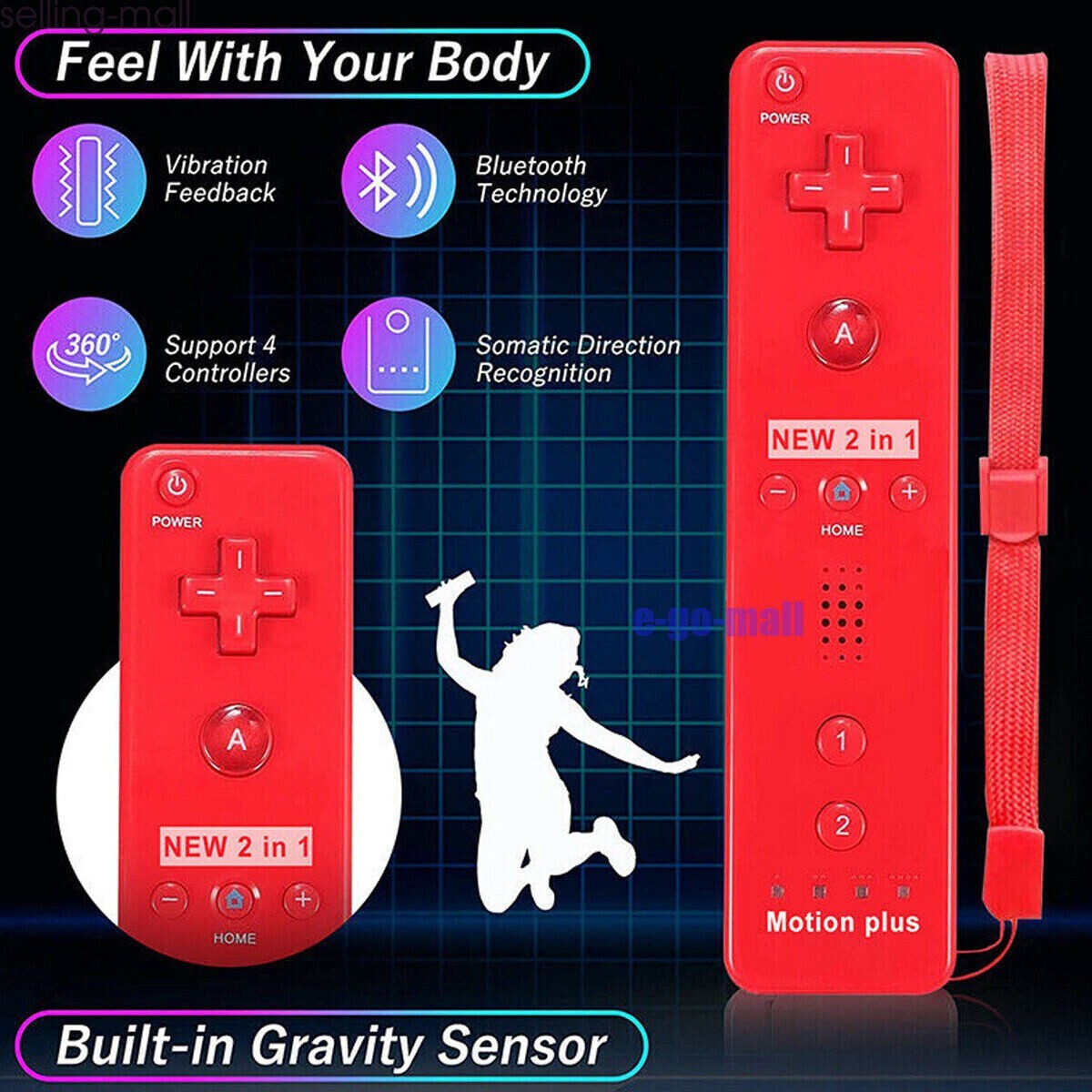 Wii Remote Controllers Compatible for wii and Wii U with Built in Motion Plus