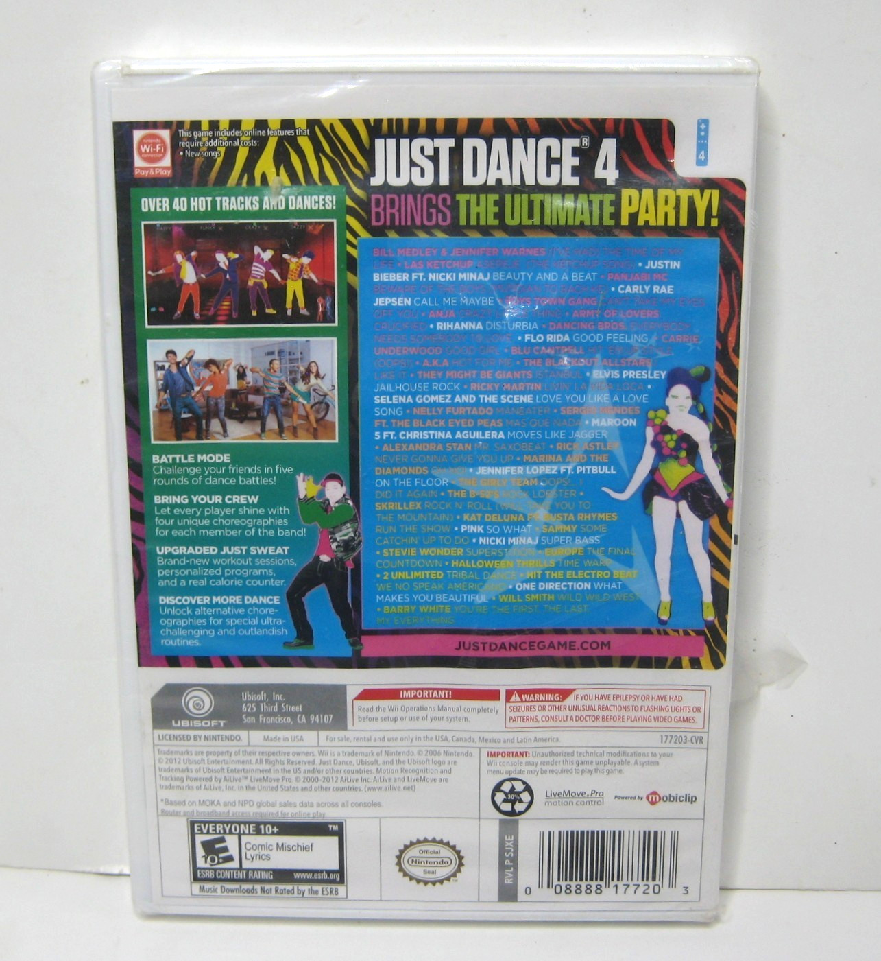 Just Dance 4 (Nintendo Wii, 2012) SEALED – Tear in Plastic & Package Damage Read