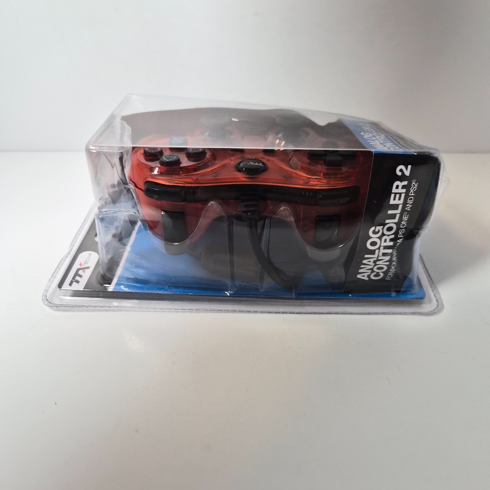 TTX Tech Analog Controller 2 Red Wired PS1 PS2 New Damaged Package
