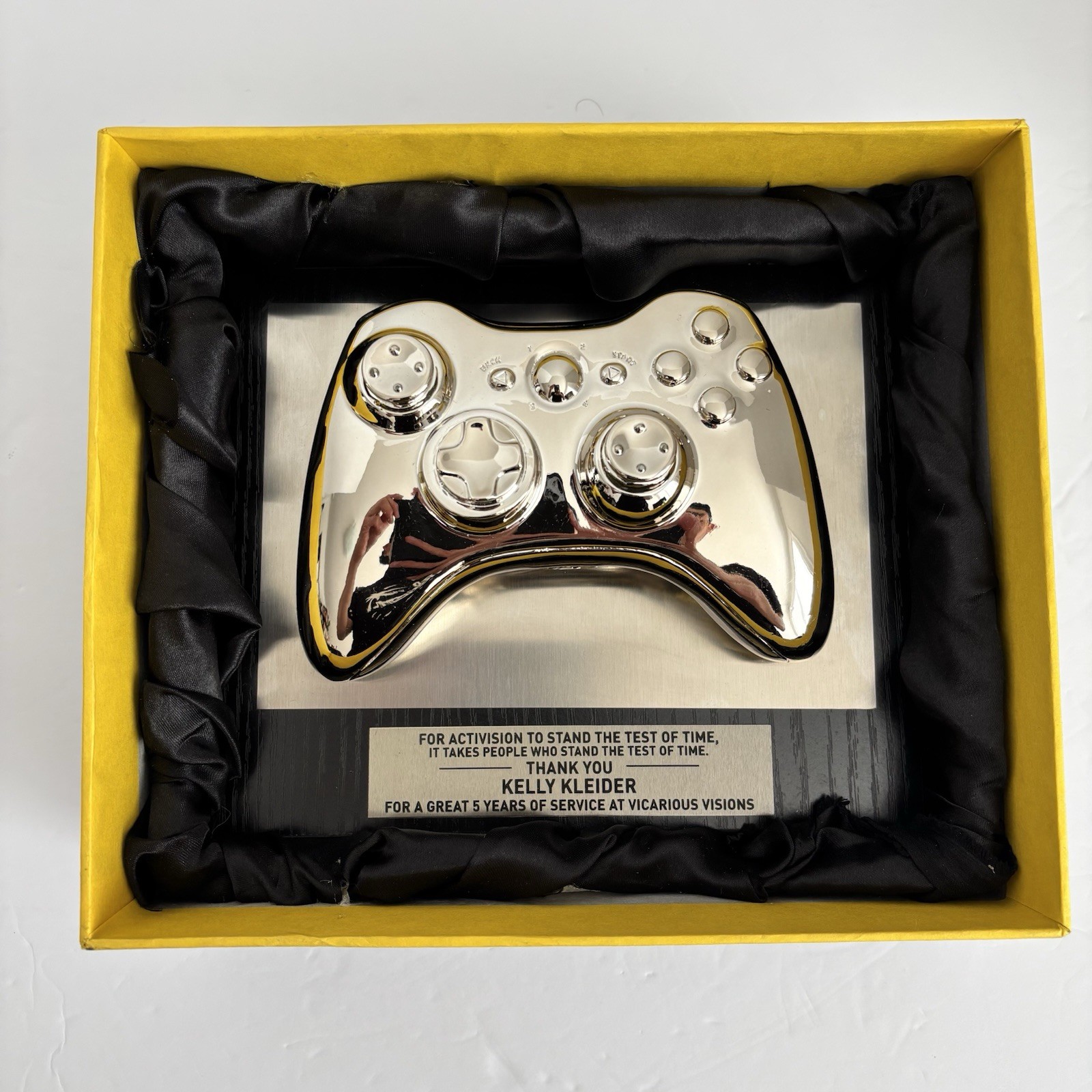 Activision Employee 5 Year Award Video Game Xbox 360 Controller Plaque Gold