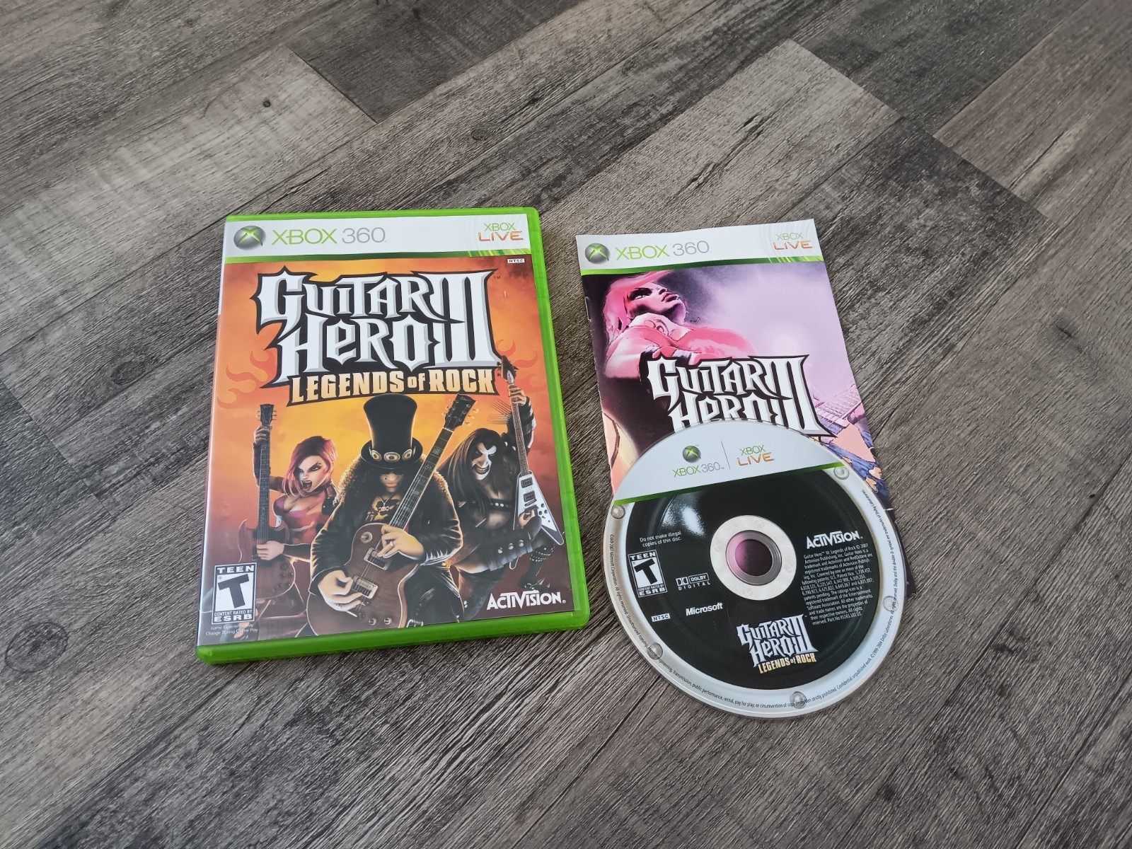 Guitar Hero 3 III Legends of Rock Xbox 360 2007 Activision Video Game CIB Manual
