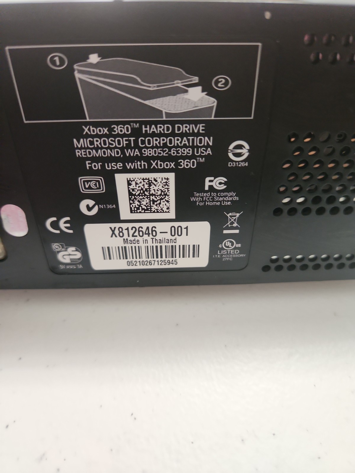 Genuine OEM Xbox 360 120GB HDD X812646-001 Microsoft External Hard Drive TESTED