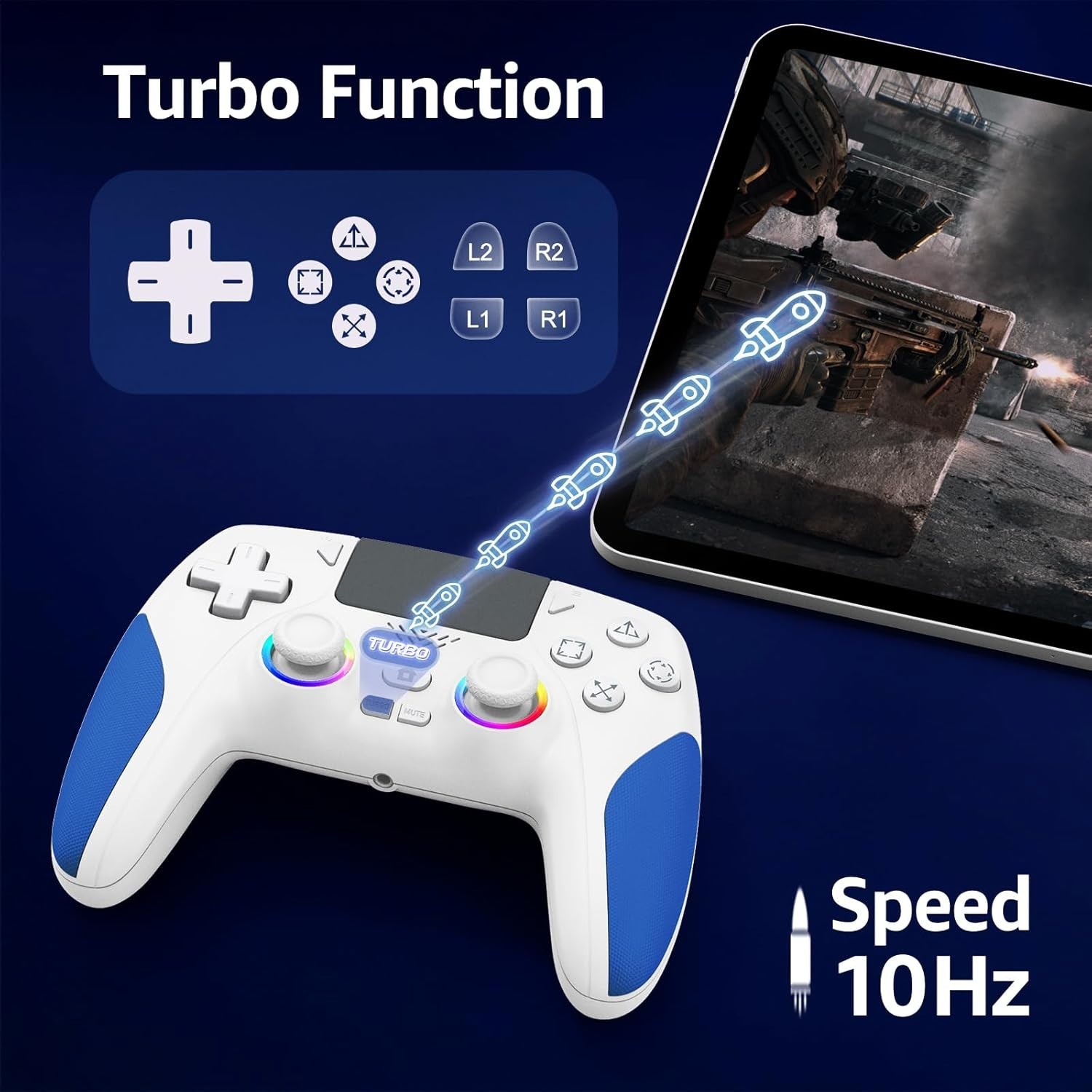 Advanced Wireless Controller for PS5 – Customizable RGB & Hall Effect Feedback