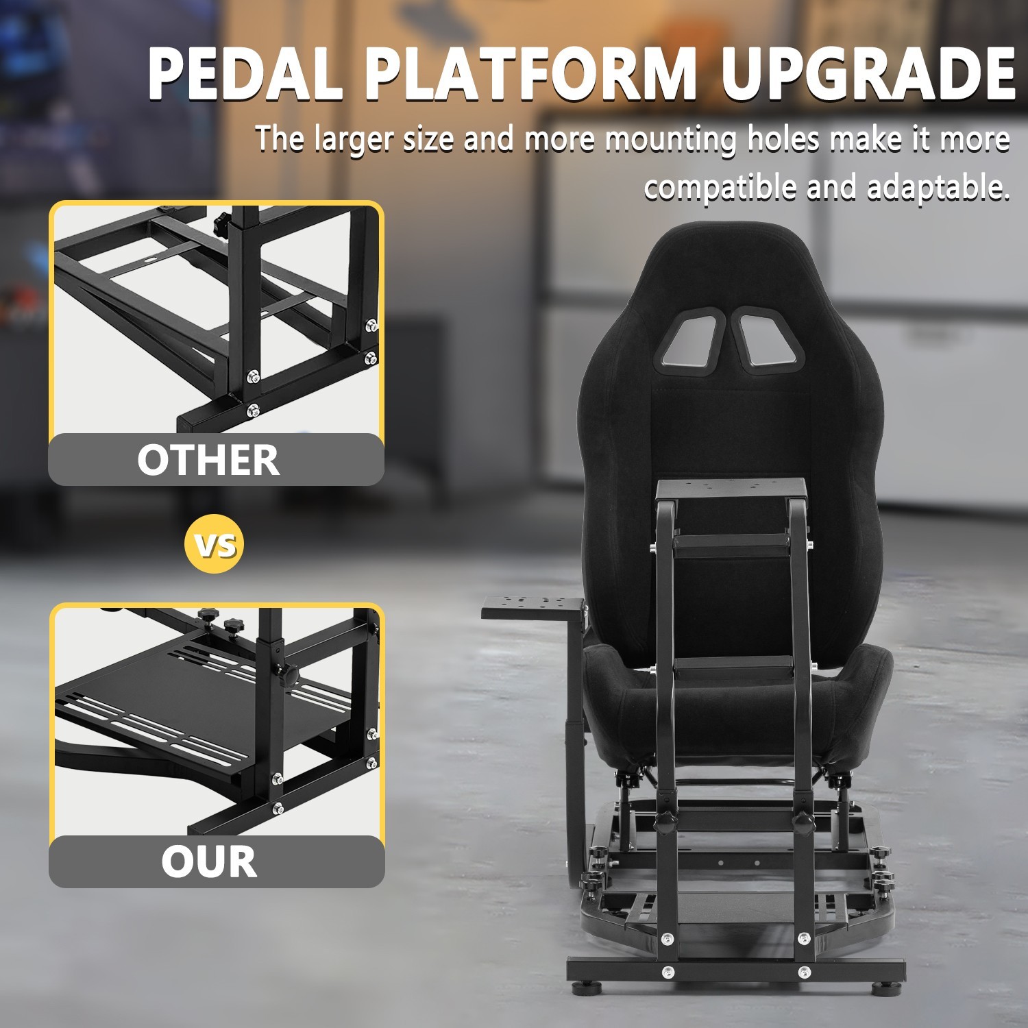 Marada Racing Simulator Cockpit G29 Wheel Stand With Seat Fit Logitech G920 G923